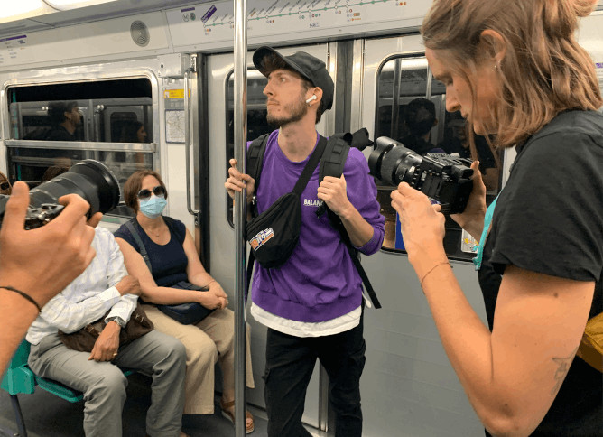 Image of a man taking photos