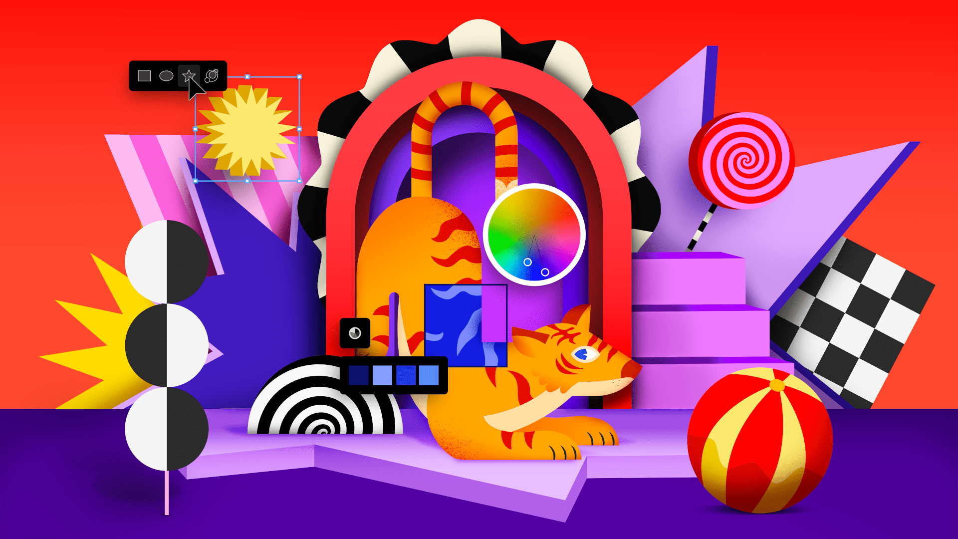 Image with a tiger created by Adobe IA